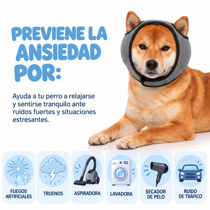 Capucha calmante para perros que amortigua el ruido